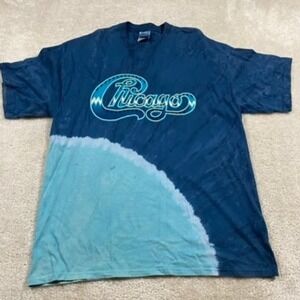 VTG Chicago Band Tour Shirt Mens XL Blue Tie Dye Heavyweight Cotton M&O Knits